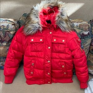 Kids jacket puffy red color